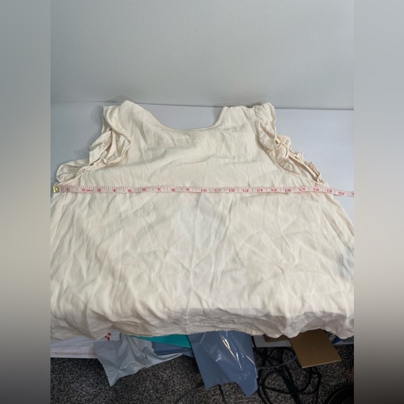 Ba&sh Cream Flutter Ruffle Sleeves Open Back Tank Blouse Top XS - Picture 8 of 9